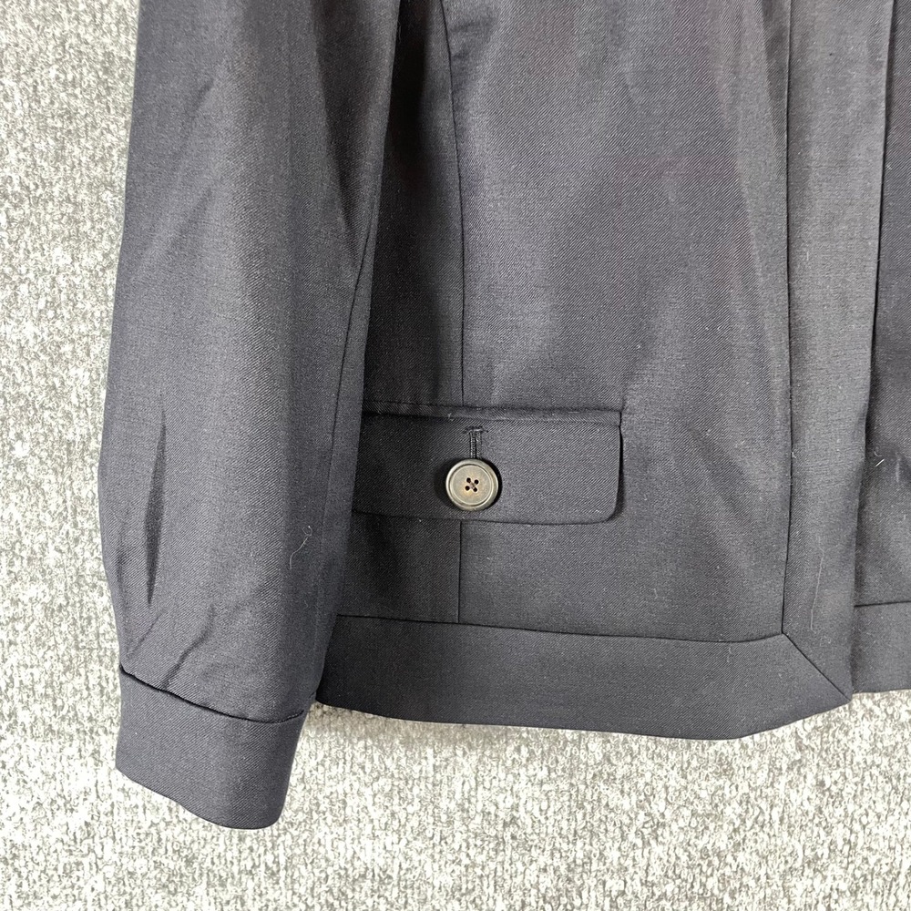 J Crew Jacket Womens 10 Black Wool Collarless Blazer Coat Professional Business - Picture 5 of 10